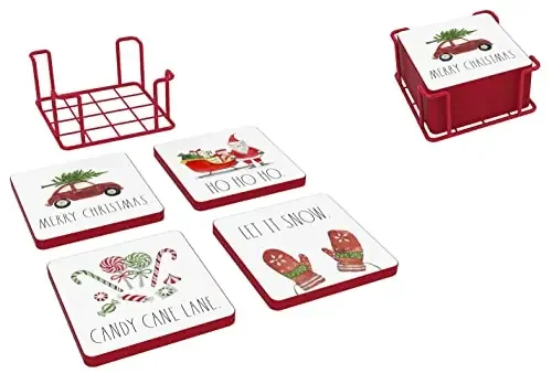 Rae Dunn Set of 4 “Merry Christmas” Christmas Coasters