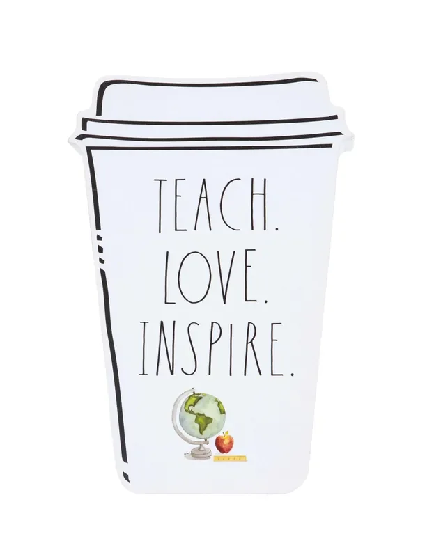 Rae Dunn “Teach, Love, Inspire” Cup-Shaped Teacher Desk Sign