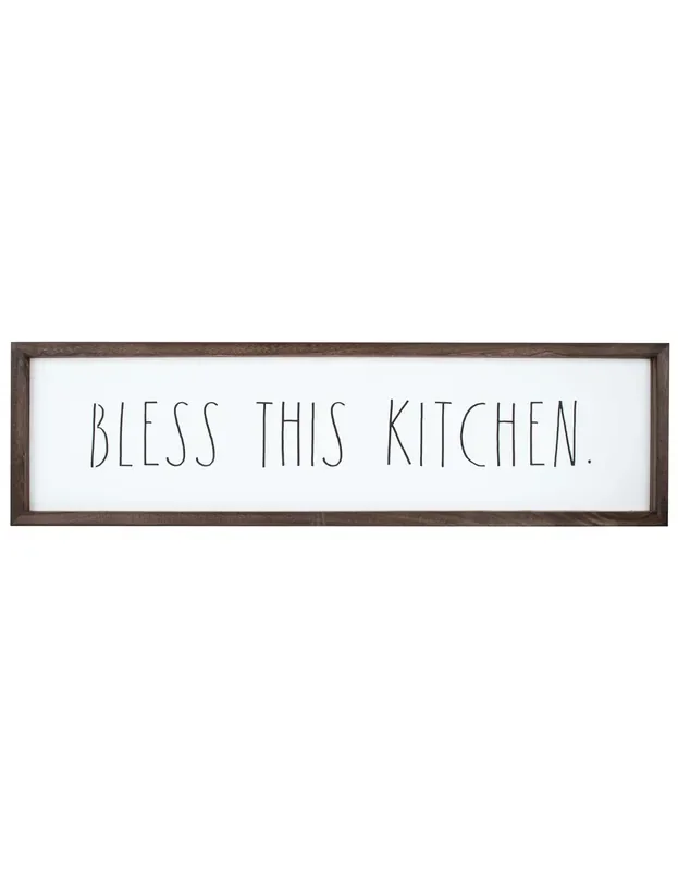 Rae Dunn Wall Large Wooden “Bless This Kitchen” Sign
