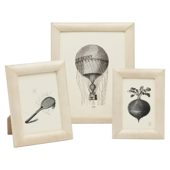Raseborg Matte Vellum Leather Picture Frames (Ivory)