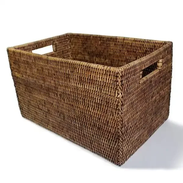 Rattan Large Rectangle Storage Basket