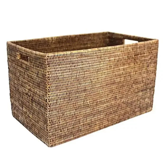 Rattan Rectangular Laundry Basket 24.5″