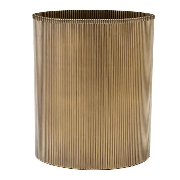 Redon Round Waste Basket – Antique Brass