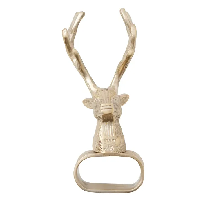 Reindeer Tarnished Silver Napkin Rings Set/4