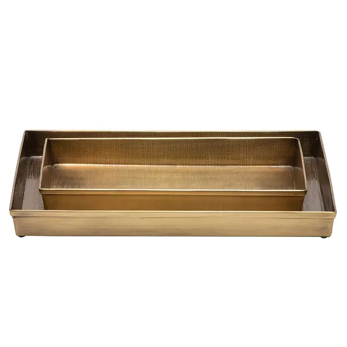 Remy Stainless Steel Tray Set (Antique Brass)