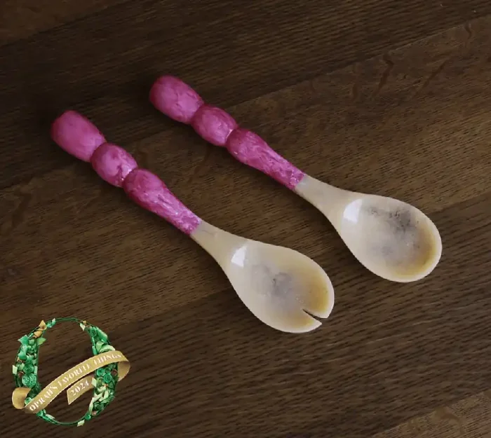 Resin Rio Bubble Salad Servers Pink – Beatriz Ball