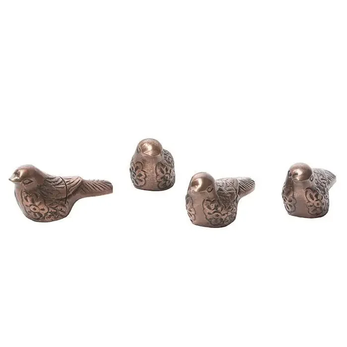 Robin Plump Bird Card Holder (Antiqued Copper) Set/4