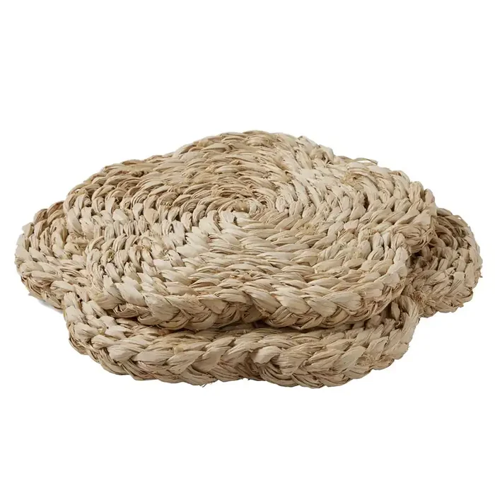 Romy Natural Pot Trivets Raffia Set/2
