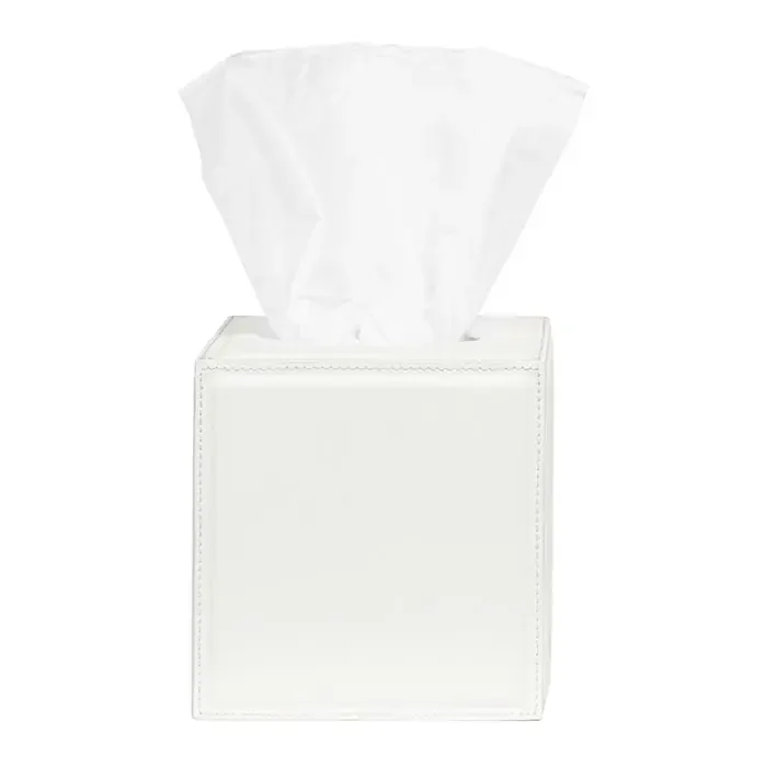 Rothwell Marine Leather Tissue Box (Bright White)