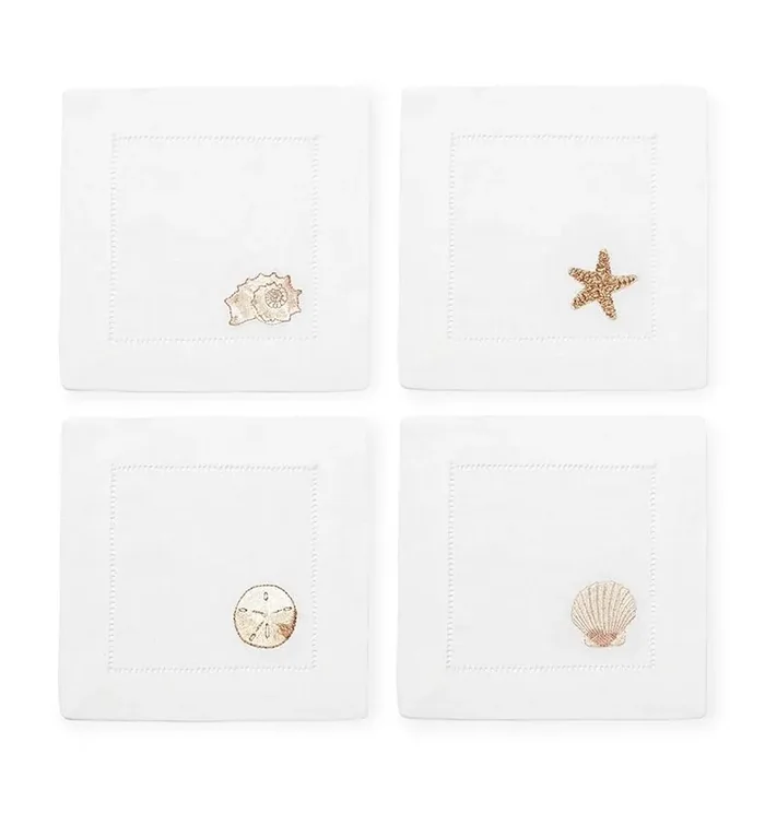 S/4 Cocktail Napkin 6X6 – Beachcomber Collection – By Sferra