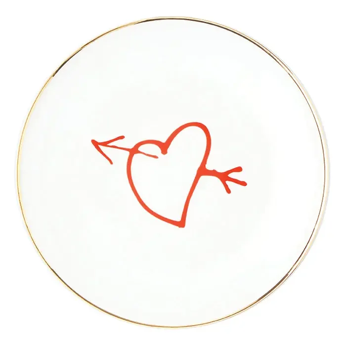 Sabrina White Porcelain Heart Bread Plates Set/4