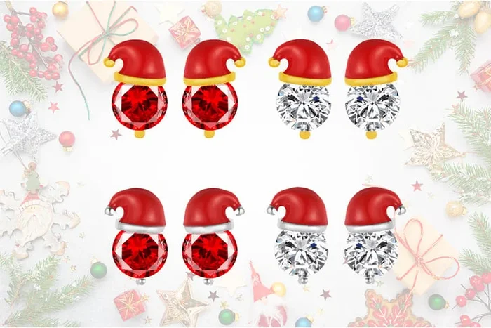 Santa Hat Earrings – Festive Elegance in 4 Colors