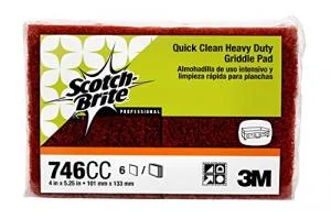 Scotch-Brite 746 Quick Clean Heavy Duty Griddle Pad, 5-1/4″ Length x 4″ Width x 0.8″ Thick (Case of 15)