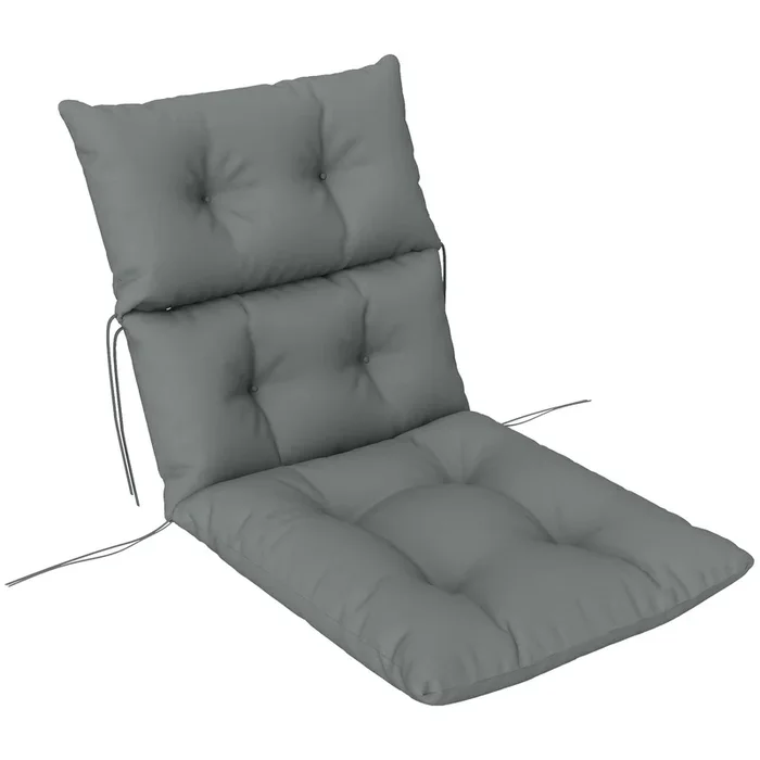Seat Cushion, 115x56cm with ties, backrest, 10cm thick, water-repellent, light grey