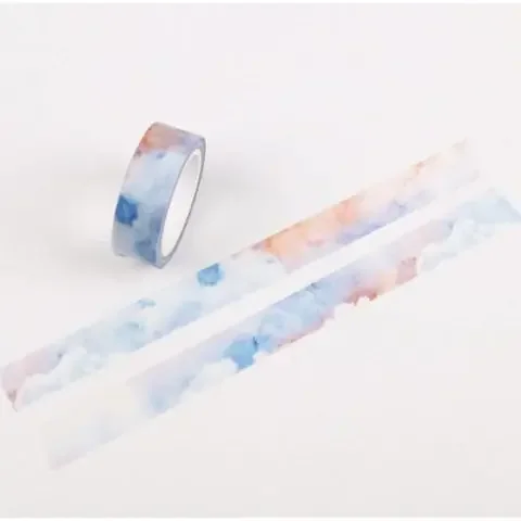 Serene Skies Washi Decorative Masking Tape in Pastel Cloud Gift Wrapping and Craft Tape