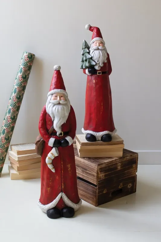 Set of 2 Resin Santas