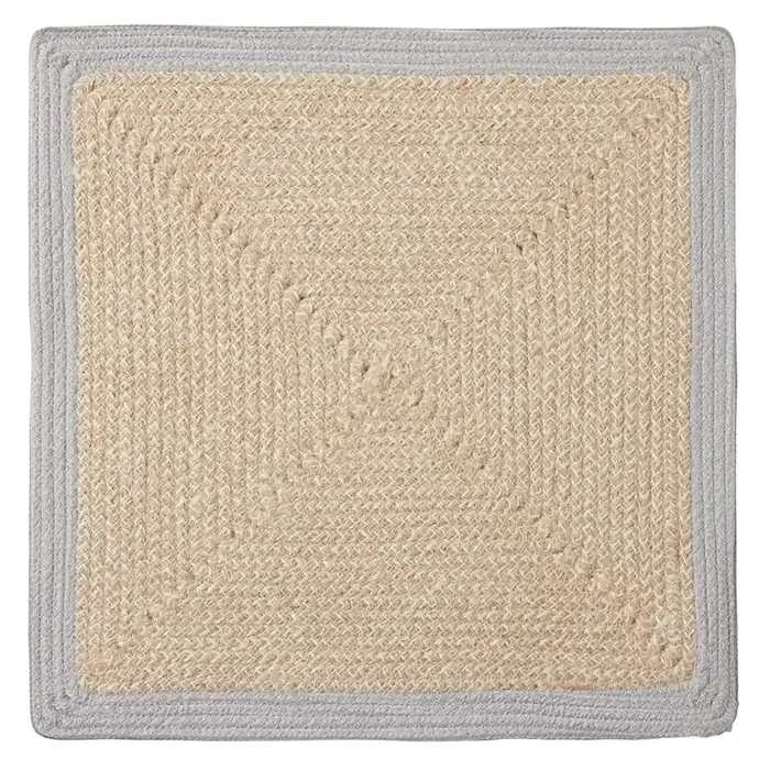 Shia Light Gray Jute/Cotton Placemats Set Of 4 (Square)