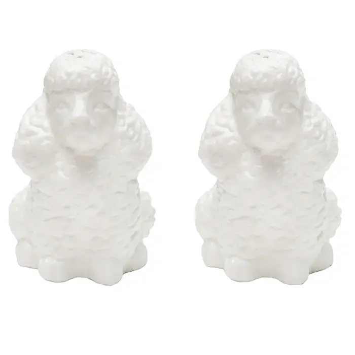 Sidney Porcelain Poodle-Shaped Salt and Pepper Shakers