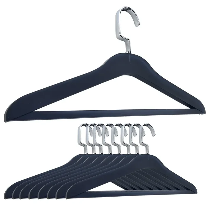 Simply Brilliant Pack of 10 Frosted Black Acrylic Hangers with Bars