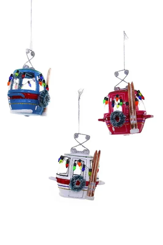 Ski Slope Gondola Ornament – Assorted – Cody Foster & Co