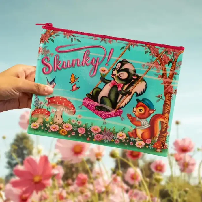 Skunky Zipper Pouch Storage Case Organizer 9.5″ x 7.25″ BlueQ at GetBullish