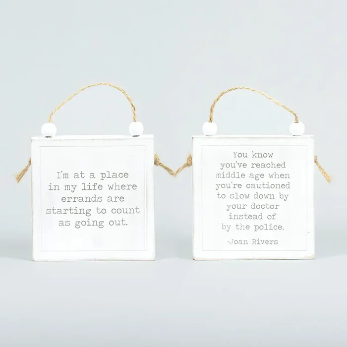 Slow Down/Errands Reversible Hanging Sign 4″x4″