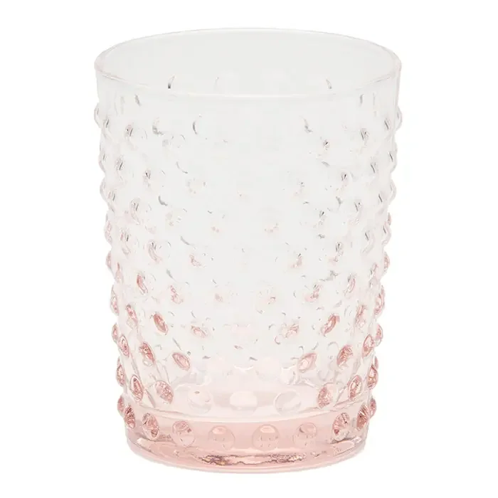 Sofia Pink Hand Blown Glass Tumbler Glasses Set/6