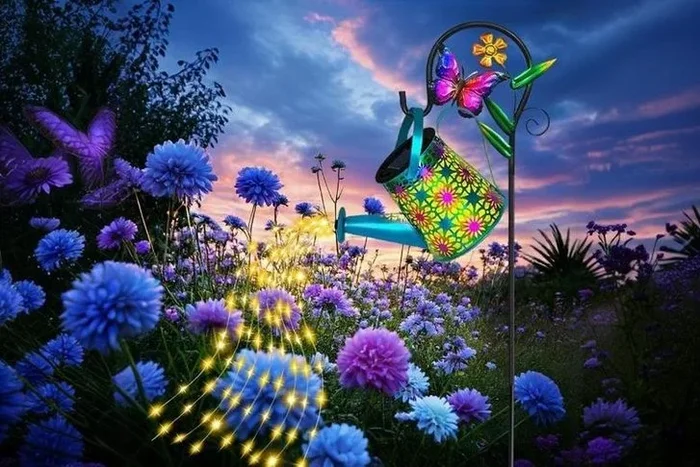 Solar LED Watering Can Fairy Lights – Weatherproof Outdoor Garden Lighting