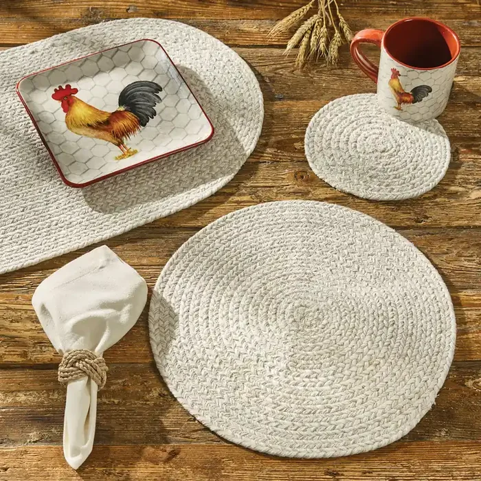 Spice Bin Braided Placemat – Sea Salt