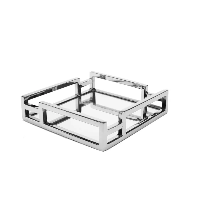Square Mirror Napkin Holder with Layered Loop Design