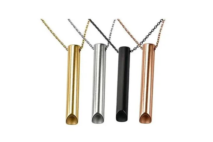 Stainless Steel Anxiety Breathing Pendant Necklace Set – Minimalist Stress Relief Jewellery, 4 Pack