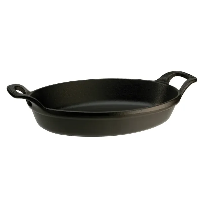 Staub Cast Iron Matte Black Oval Baking Dish