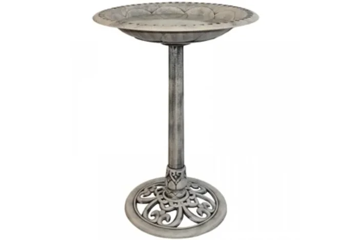 Stone Effect Pedestal Wild Bird Bath Feeder – Weather-Resistant Plastic, Wildlife-Friendly