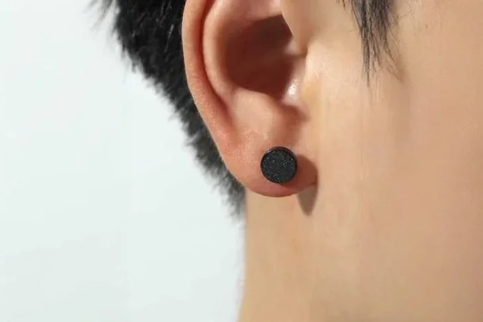Stylish Titanium Steel Black Stud Earrings