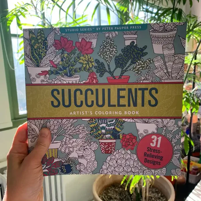 Succulents Adult Coloring Book 31 Relaxing Plants Illustrations