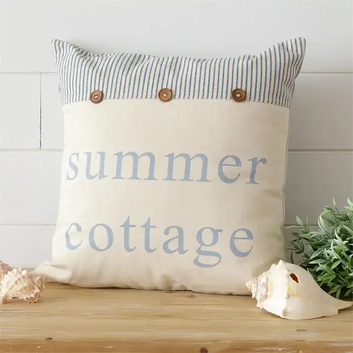 Summer Cottage Pillow, 16″