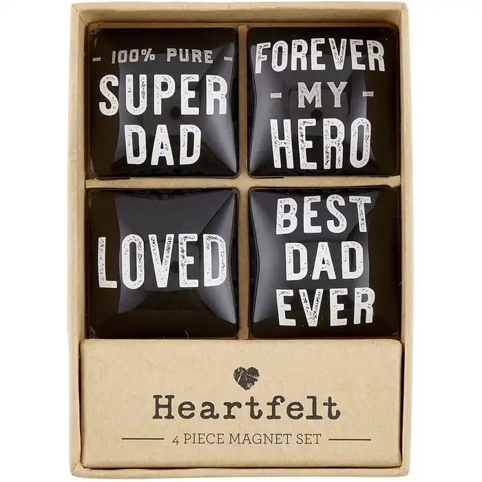 Super Dad Square Glass Magnet Set In Gift Box