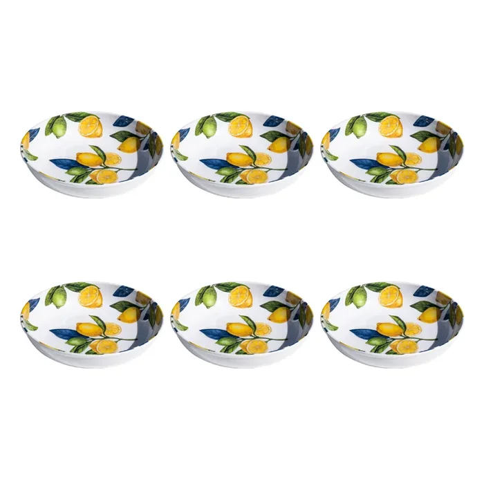 TarHong newWave Lemon Orchard Melamine Low Bowl, Set of 6