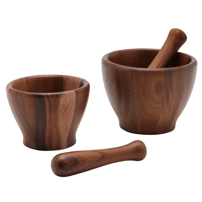 Tashi Dark Acacia Wood Mortar and Pestle Set/2