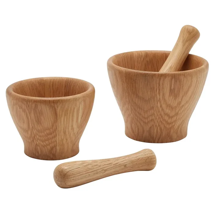 Tashi Natural Oak Wood Mortar and Pestle Set/2