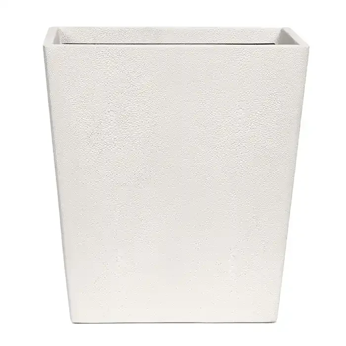 Tenby Faux Shagreen Rectangle Waste Basket (Blanc)