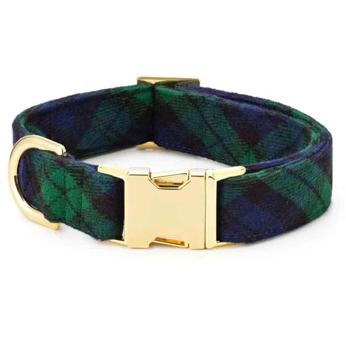 The Foggy Dog Collar – Black Watch Plaid