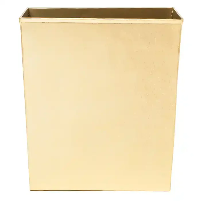 Tiset Gold Etched Stainless Steel Rectangle Wastebasket