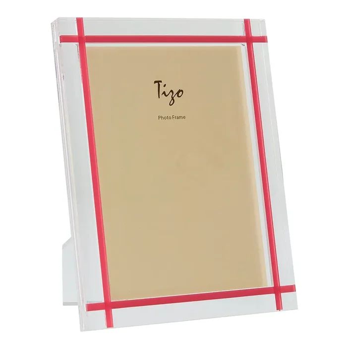 Tizo Acrylic Lucite Picture Frame (Pink Inlay Design)