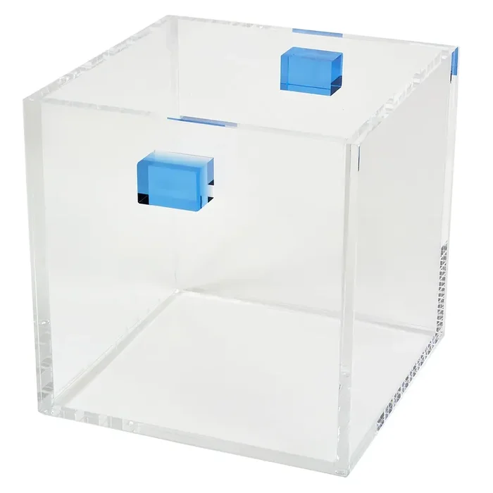 Tizo Design Lucite Clear Wine Cooler W/Blue Handles