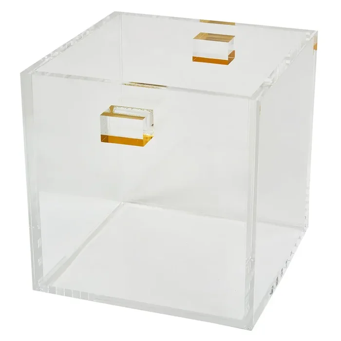 Tizo Design Lucite Clear Wine Cooler w/Gold Handles