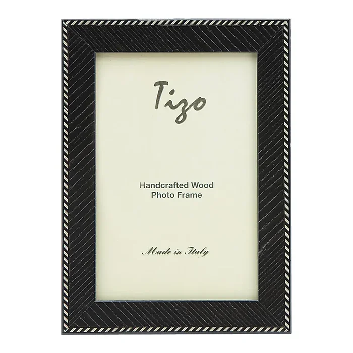 Tizo Design Narrow Braid-Border Italian Wood Picture Frame (Black)