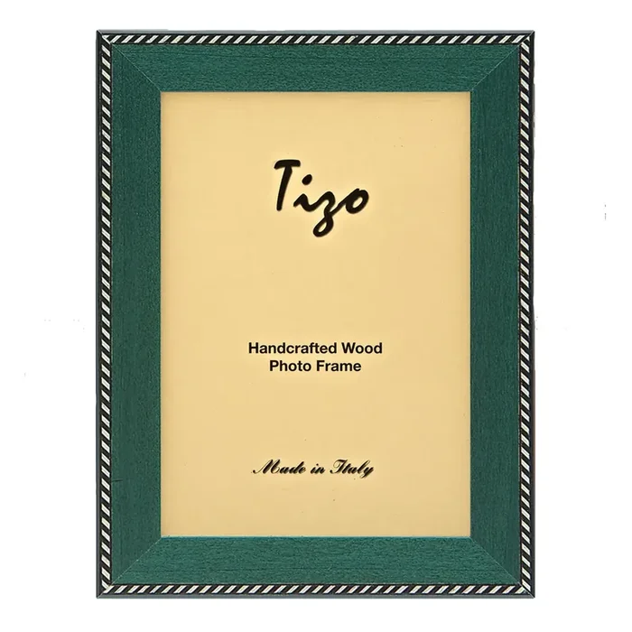 Tizo Design Narrow Braid-Border Italian Wood Picture Frame (Emerald Green)