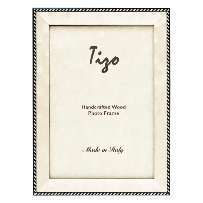 Tizo Design Narrow Braid-Border Italian Wood Picture Frame (White)