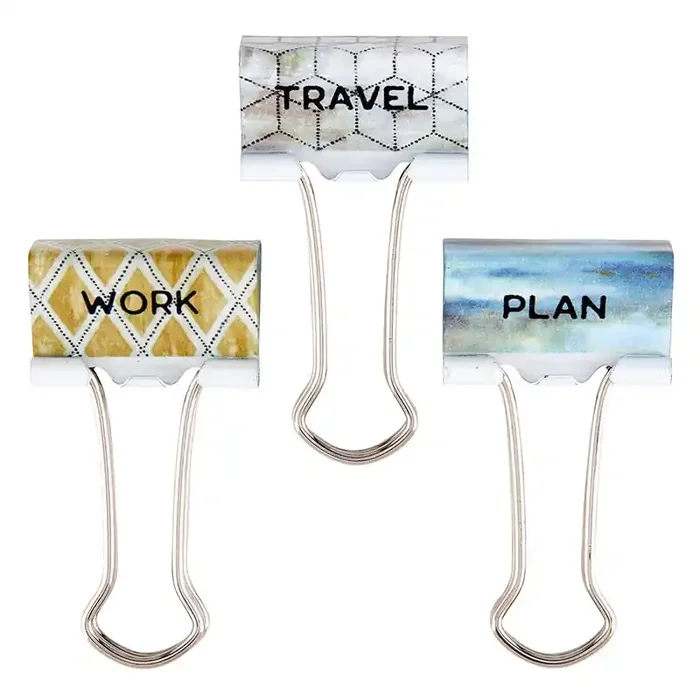 Travel Binder Clips Binder Clips Set In Jar 12 Pieces